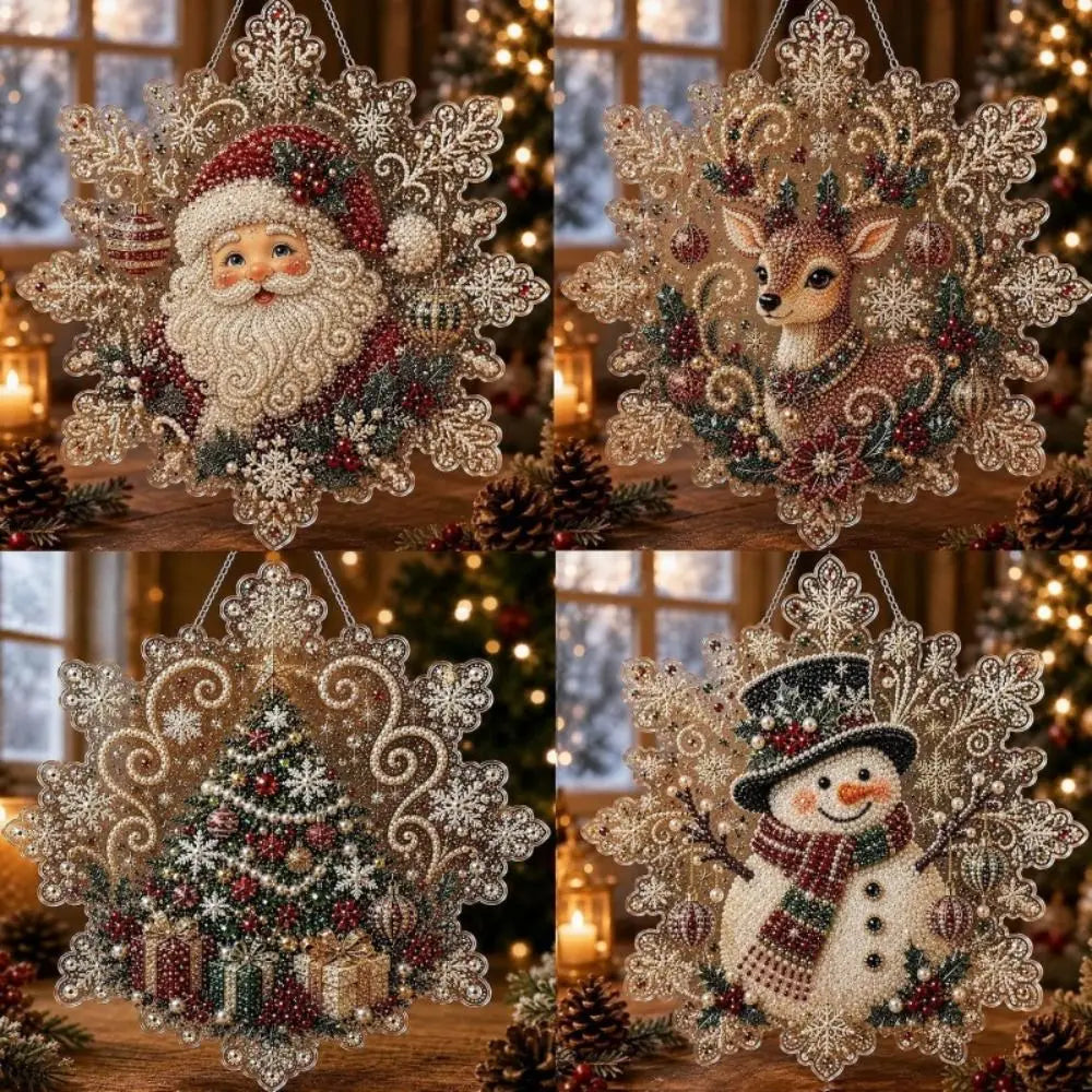 5D Snowflake Diamond Painting Christmas Ornament Kit | DIY Diamond Painting Kit Nixie