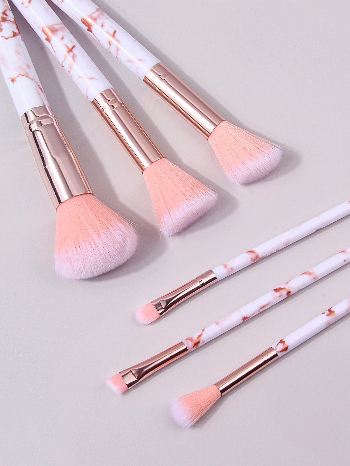 Pink 6-Piece Makeup Brush Set – Blush, Contour & Eyeshadow