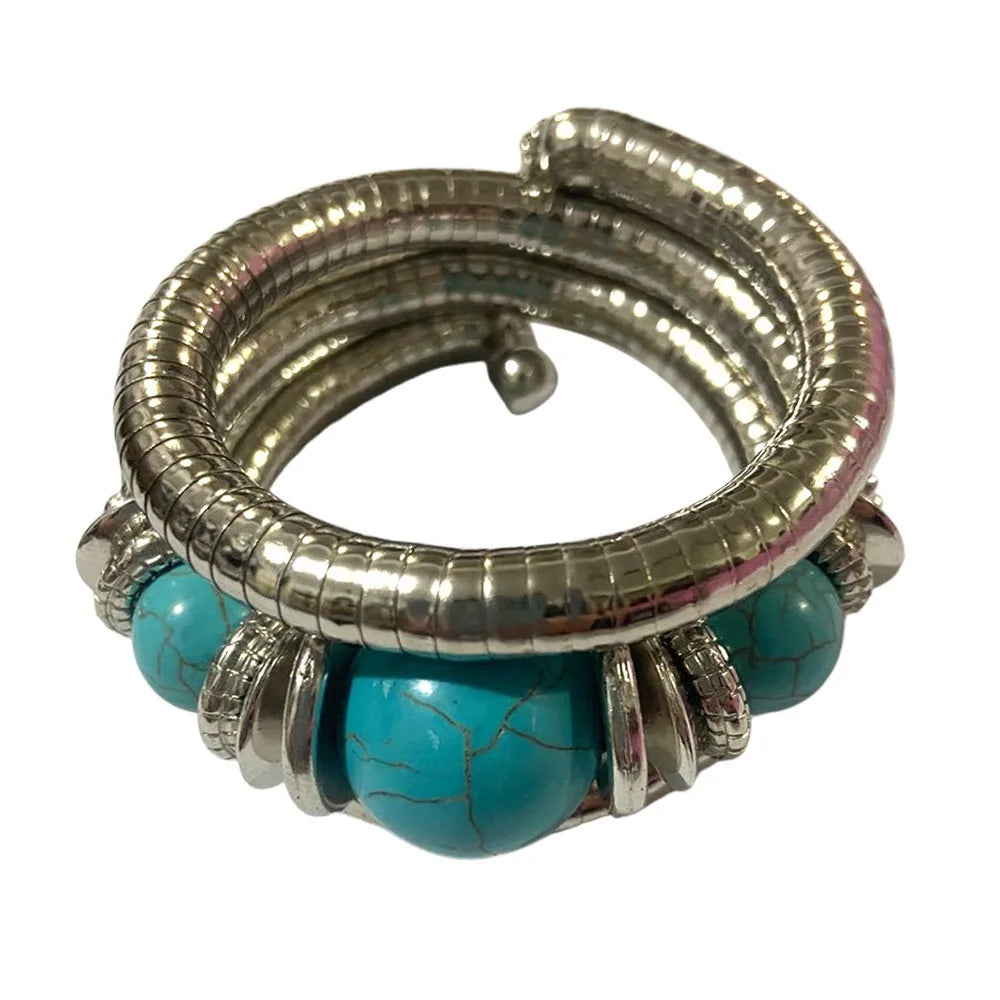 Snake Bangle Stackable Multi-Layer Bracelet Gold & Silver Alloy