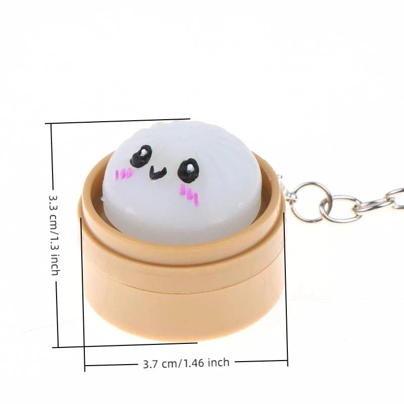 Kawaii Steamed Bun Keychain – Cute Bag Charm & Party Favor Novelty Keychain Nixie