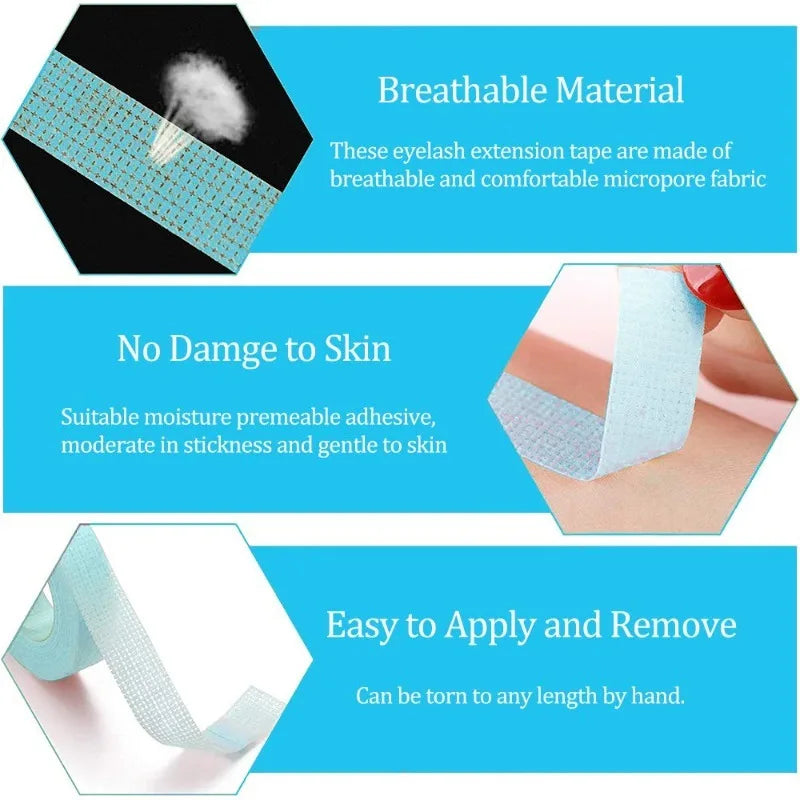 6 Rolls Microporous Fabric Eyelash Extension Tape – 9m Each Eyelash Extension Tape Nixie