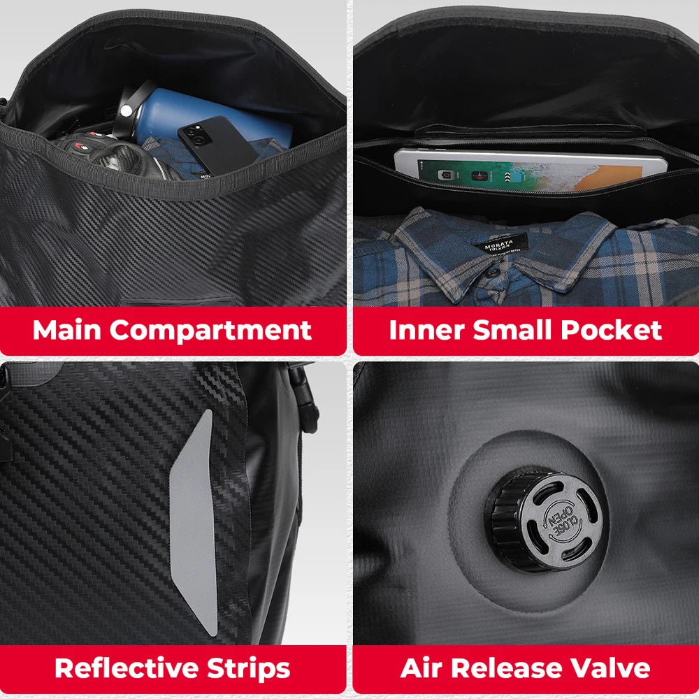 KEMITOUR 40L/65L Waterproof Motorcycle Tail Dry Bag Motorcycle Tail Bag Nixie