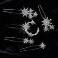 5-Piece Rhinestone Retro Hairpin Set – Star Moon Snowflake Rhinestone Hair Clips Nixie Silver