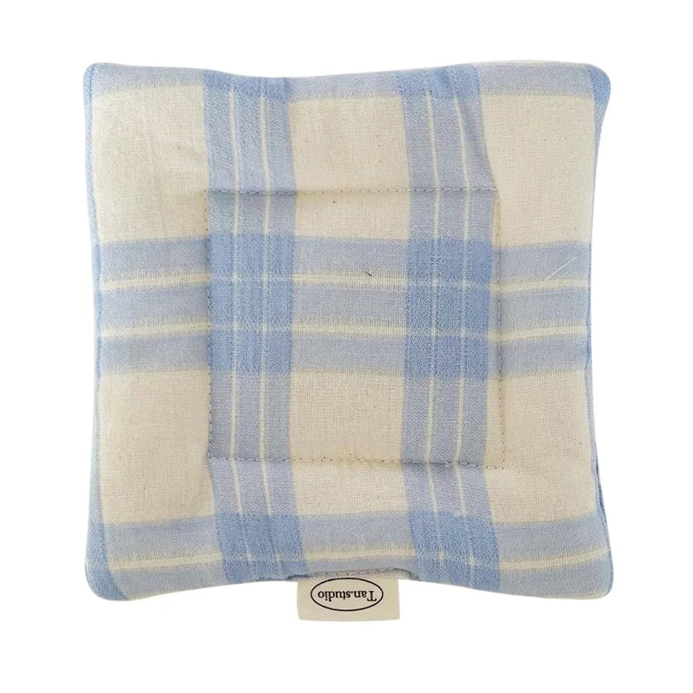 Vintage Handmade Checked Coaster Korean Style Placemat