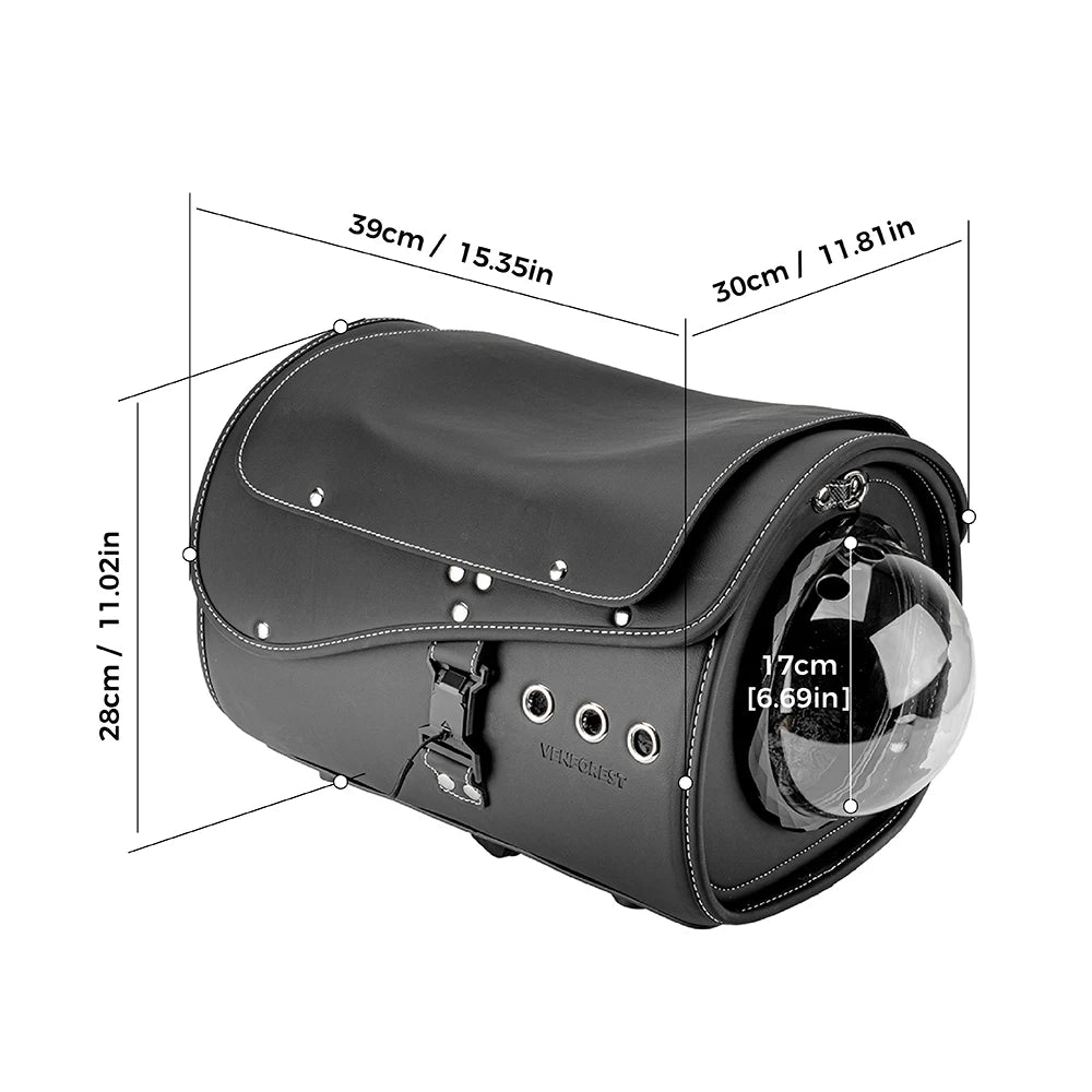 Motorcycle Pet Carrier Bag – PU Leather Rear Tail Bag & Lock Mount Motorcycle Pet Carrier Bag Nixie