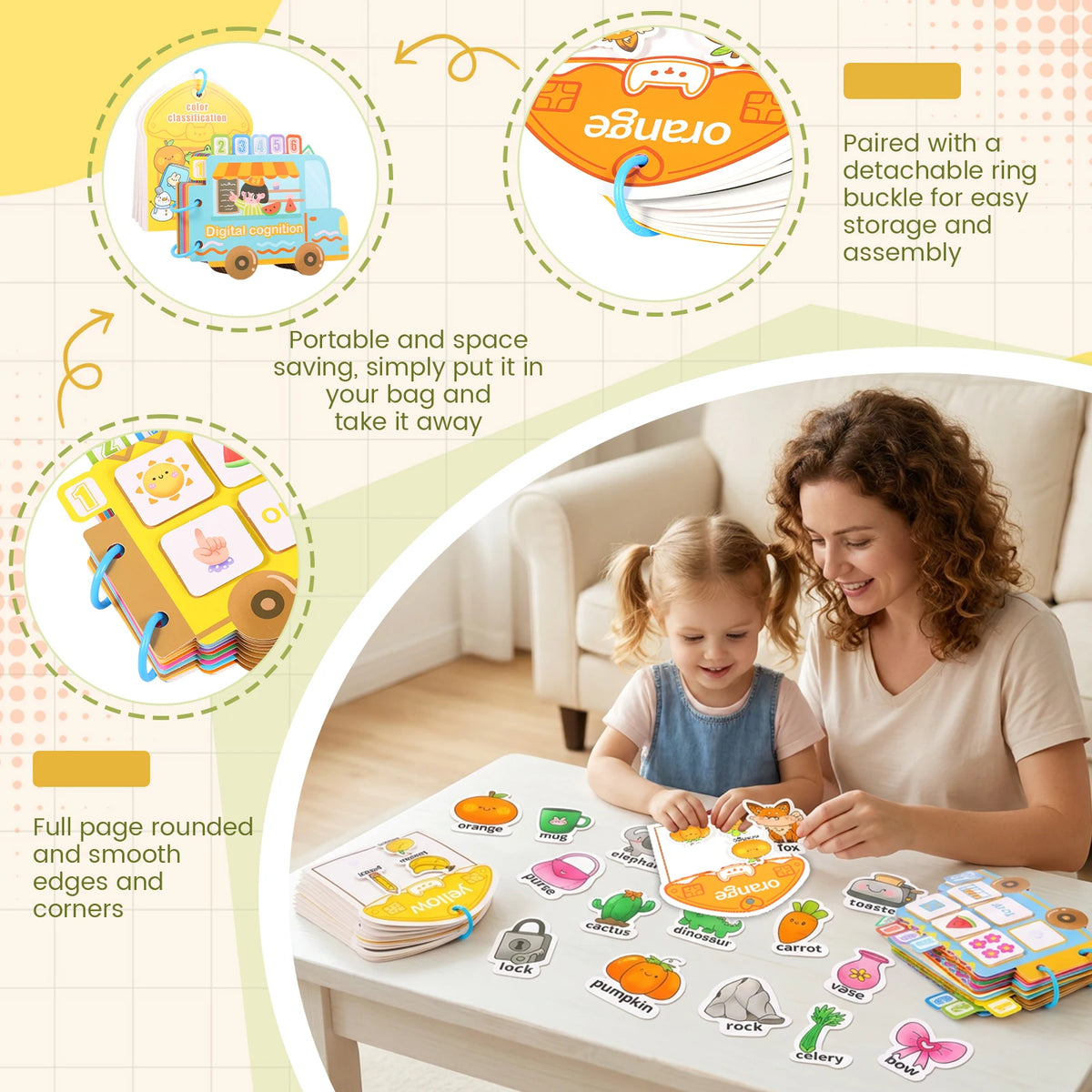 Montessori Busy Book Set – Color & Number Learning for Kids Educational Activity Book Nixie