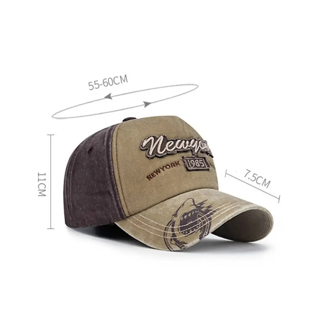 Two-Tone New York 1985 Distressed Washed Cotton Baseball Cap Baseball Cap Nixie