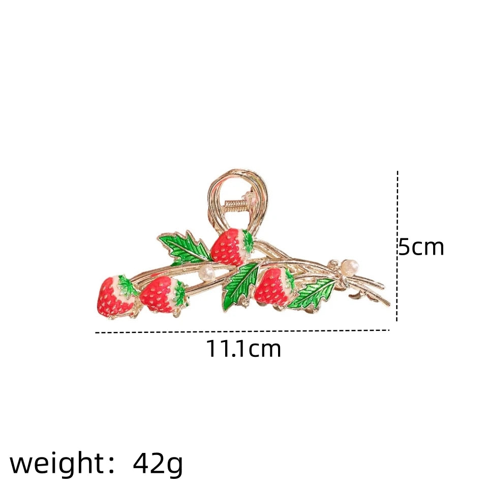 Strawberry Shark Bite Hair Clip for Women – Cute Jaw Clip Hair Jaw Clip Nixie XL1815