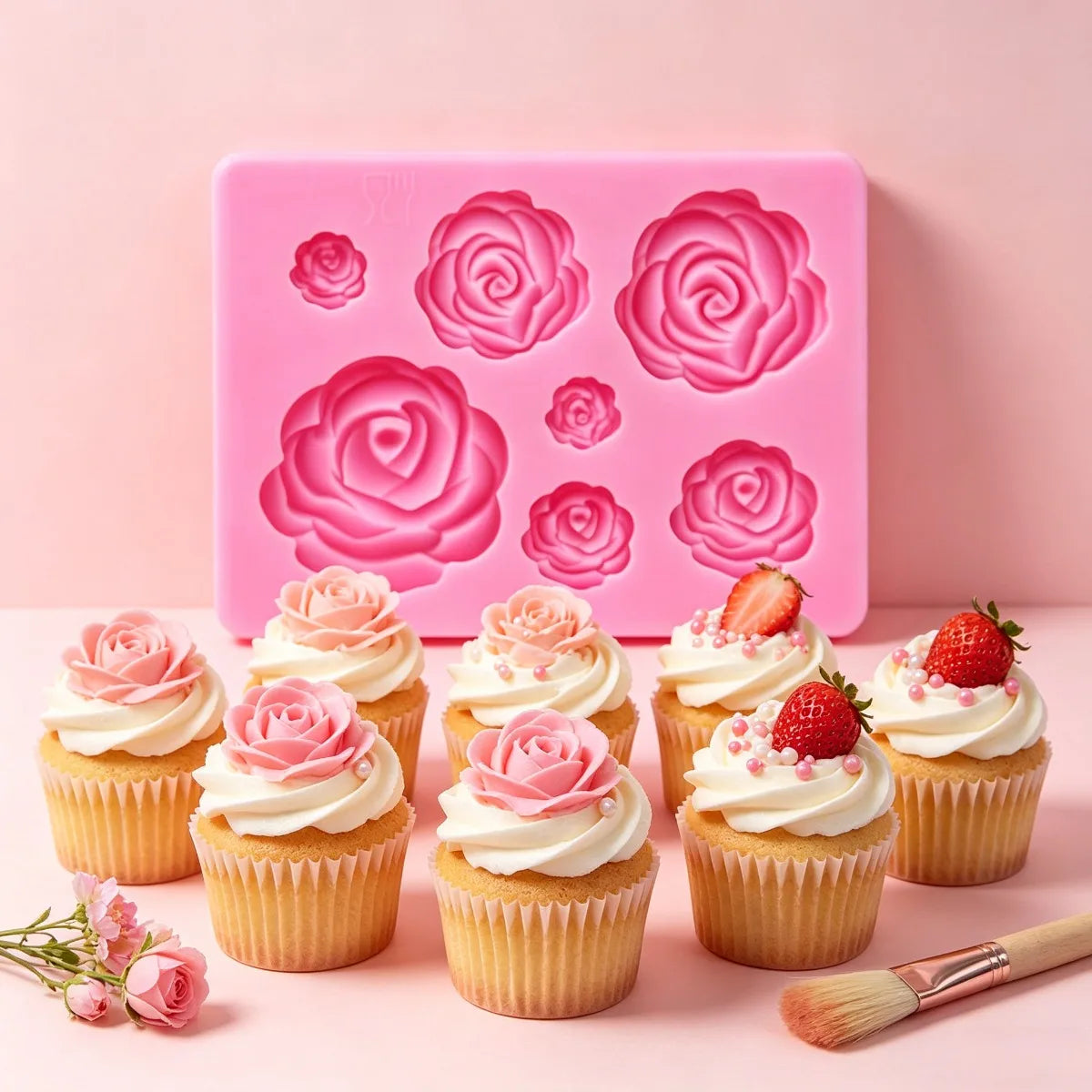 Rose Flower Silicone Mold – Chocolate, Cake & Candy Baking Tool