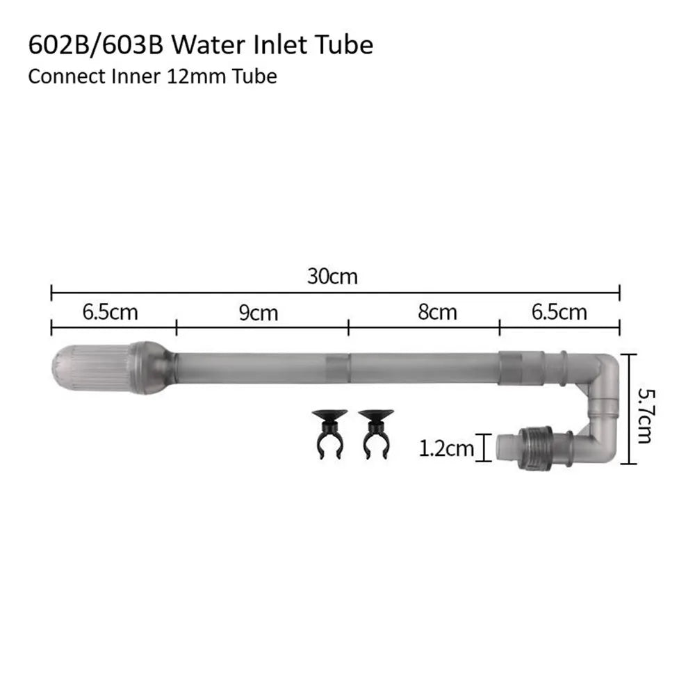 Aquarium Filter Inlet Outlet Tube Kit 12mm – 602B/603B Fit Aquarium Filter Kit Nixie 602B 603B Inlet No plug