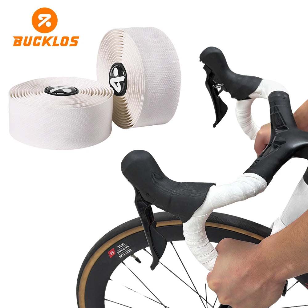 BUCKLOS Road Bike Handlebar Tape Non-Slip Ultralight PU+EVA Bicycle Handlebar Tape Nixie WHITE