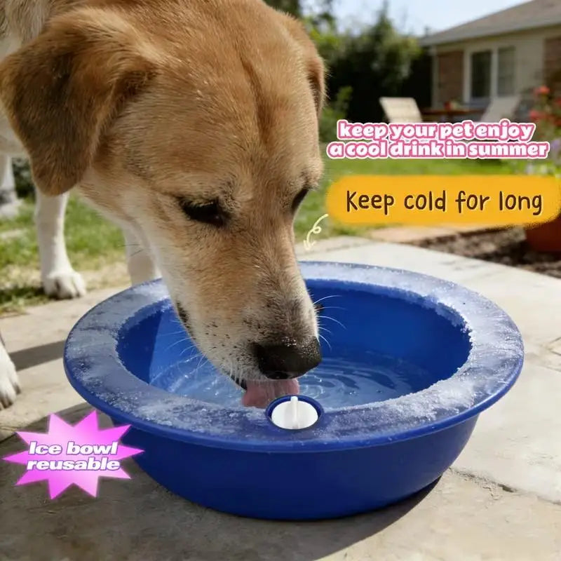 Summer Cooling Dog Bowl – Ice Pet Water Feeder | Cold Retention Pet Cooling Bowl Nixie