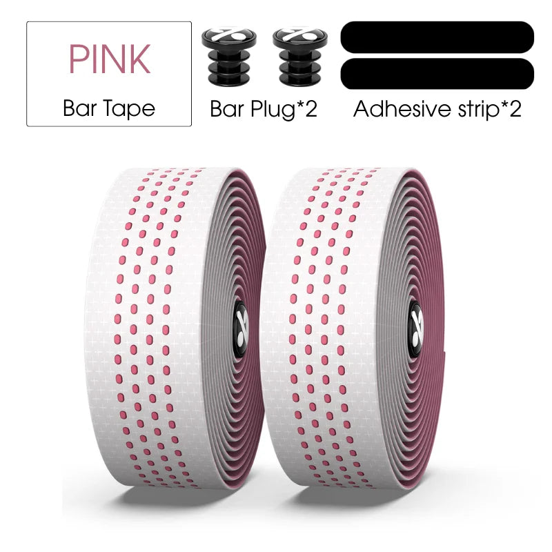 BUCKLOS Silicone EVA Bike Handlebar Tape – Non-Slip Cycling Bike Handlebar Tape Nixie WHITE-PINK