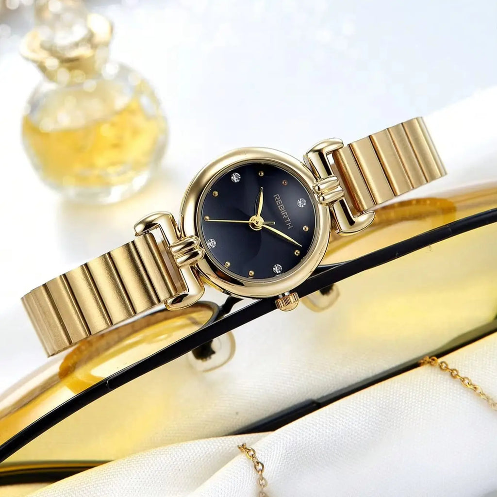 REBIRTH Women's Quartz Watch – Stainless Steel Bracelet Women's Quartz Watch Nixie