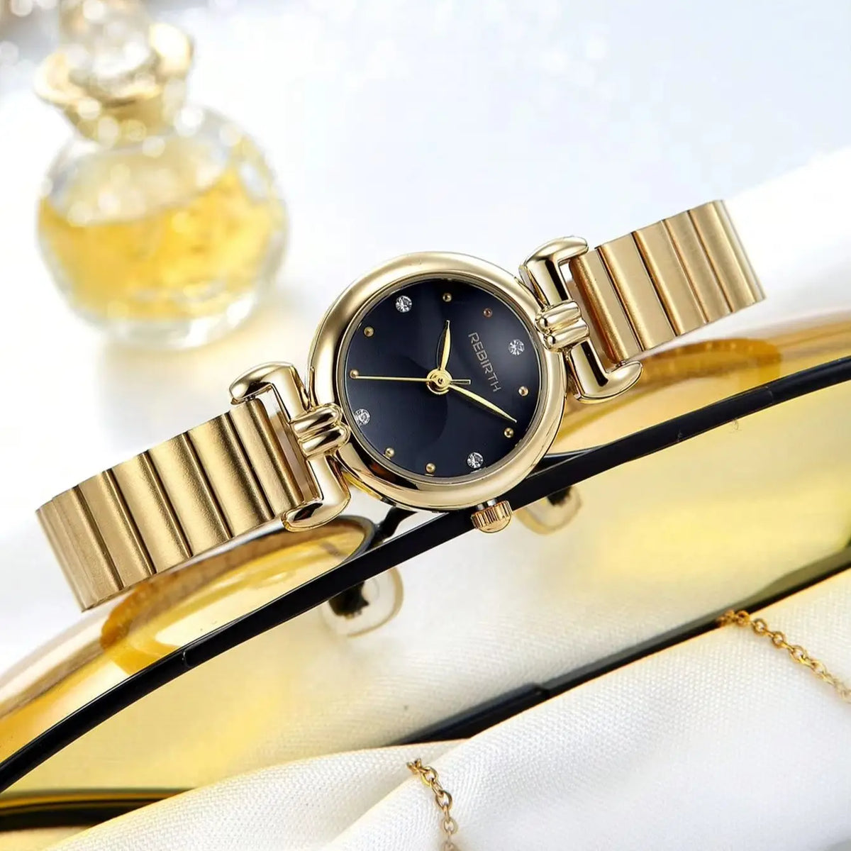REBIRTH Women's Quartz Watch – Stainless Steel Bracelet Women's Quartz Watch Nixie