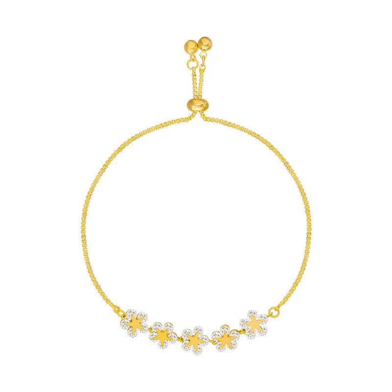Crystal Flower Cubic Zirconia Butterfly Bracelet – Gold Bangle Fashion Bracelet Nixie