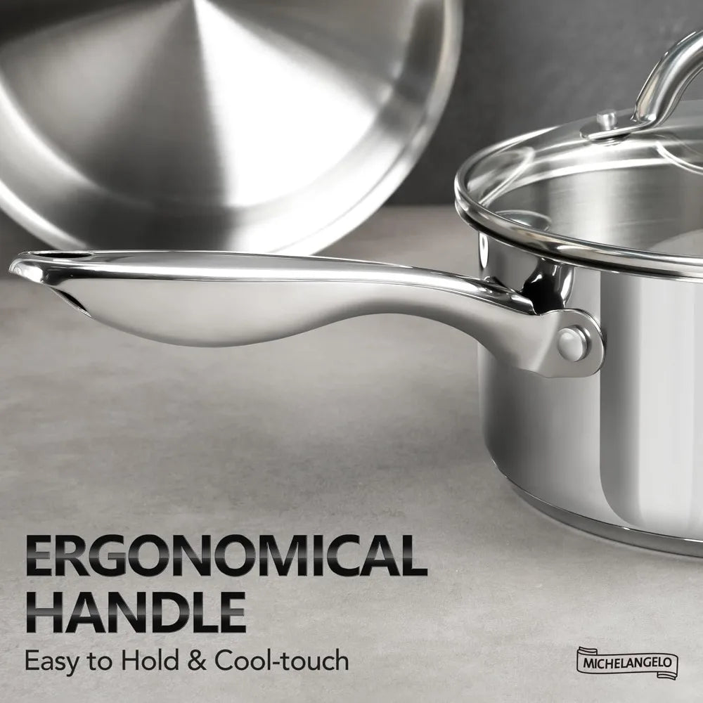 MICHELANGELO 3QT 18/10 Stainless Steel Stew Pot with Lid – Induction