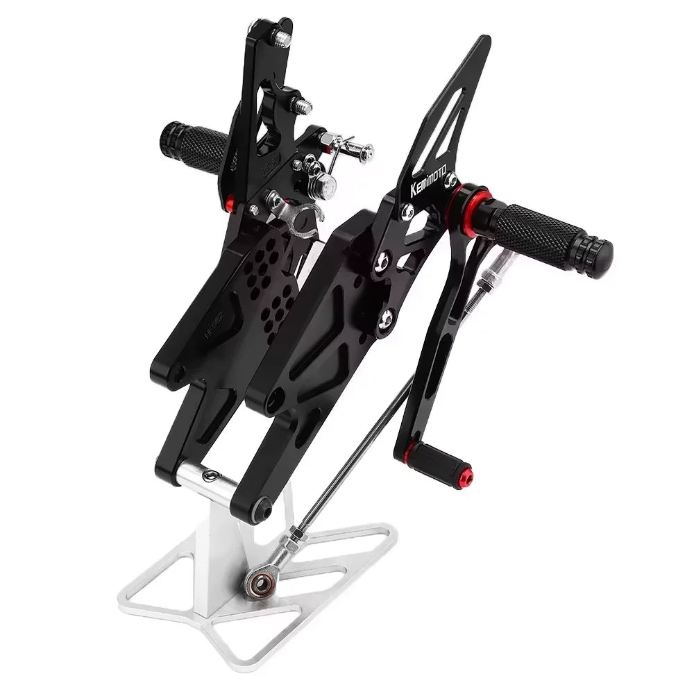 CNC Adjustable Rearsets Foot Pegs – Yamaha YZF R3 R25 MT-03 MT-25 Motorcycle Rearsets Nixie black