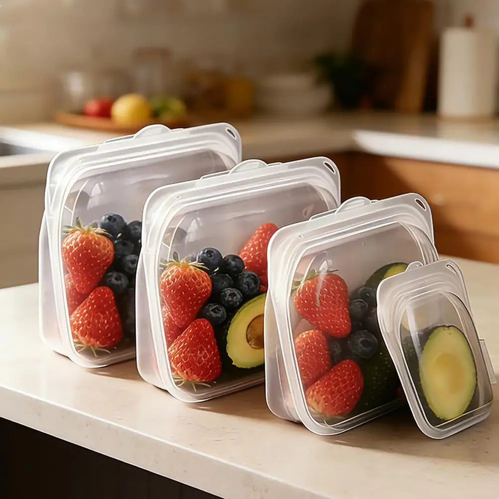 Reusable Silicone Food Storage Bags – Leak-Proof Freezer Pouches Silicone Storage Bags Nixie