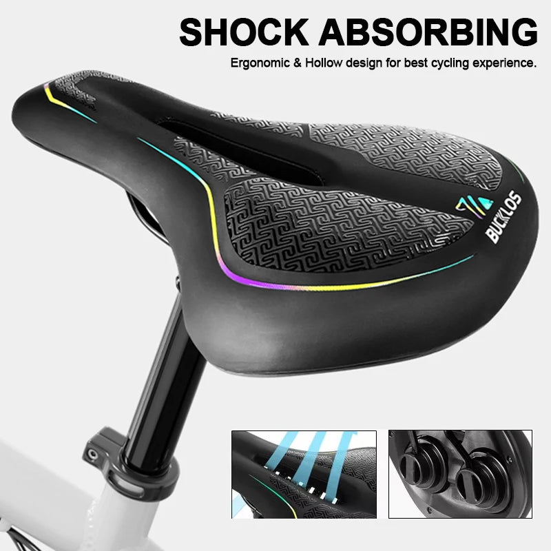 BUCKLOS MTB Bike Saddle Hollow Ergonomic Shock Suspension Seat Bike Saddle Nixie