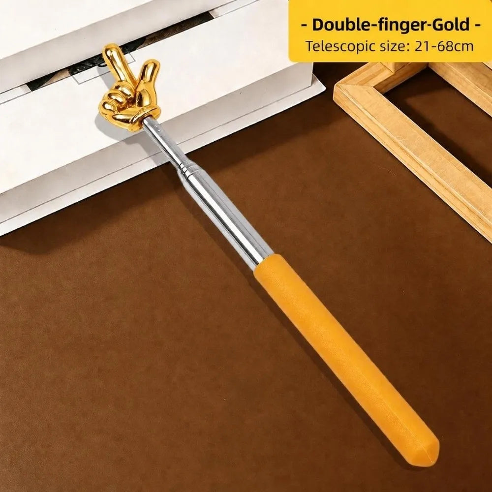 Retractable Teaching Pointer Stick – Finger Tip, Non-Slip Teaching Pointer Stick Nixie Double finger-gold