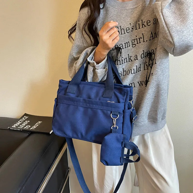 Korean Minimalist Canvas Tote Bag – Large Women's Shoulder Bag Canvas Tote Bag Nixie