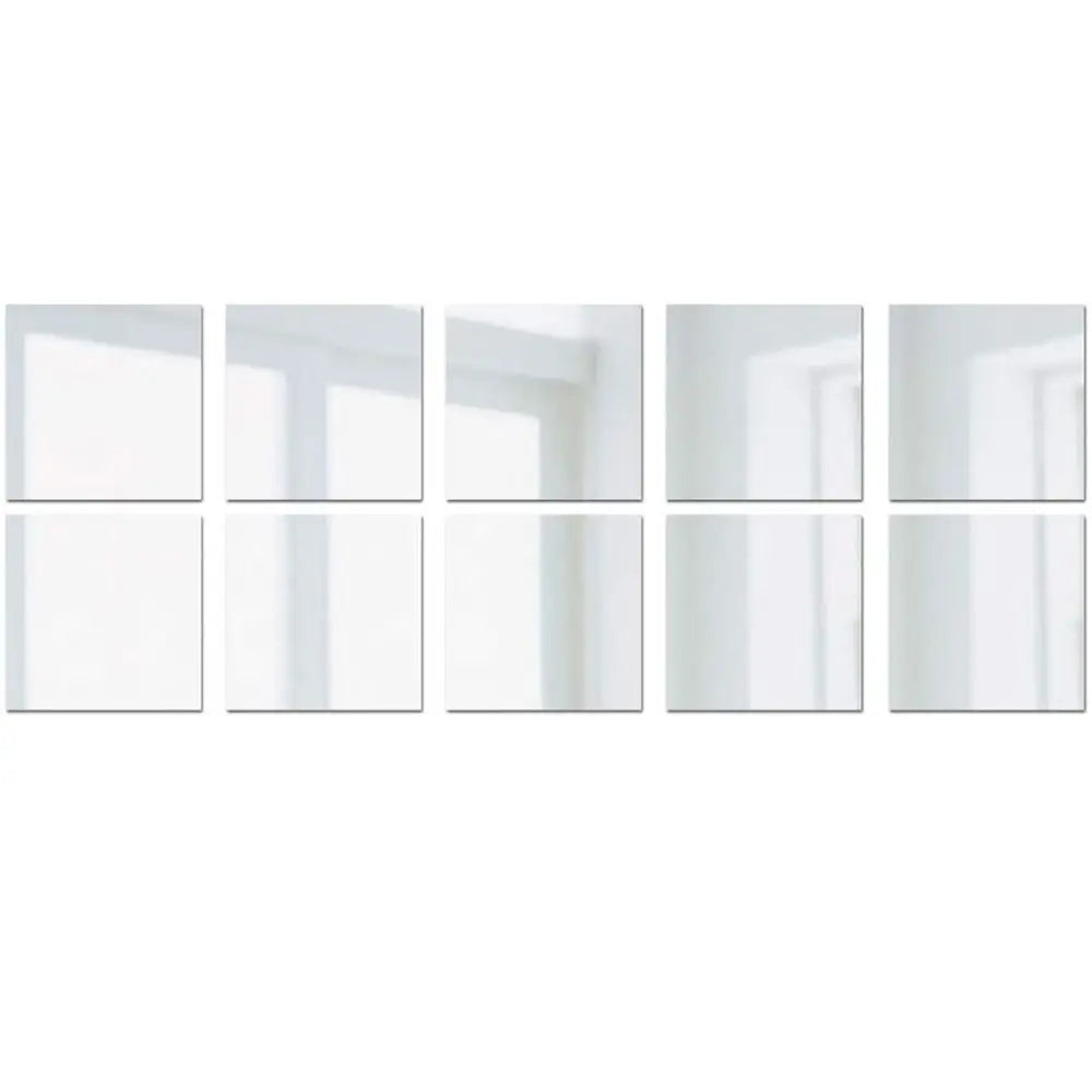 10pcs Square DIY Mirror Wall Stickers – Modern Home Decor