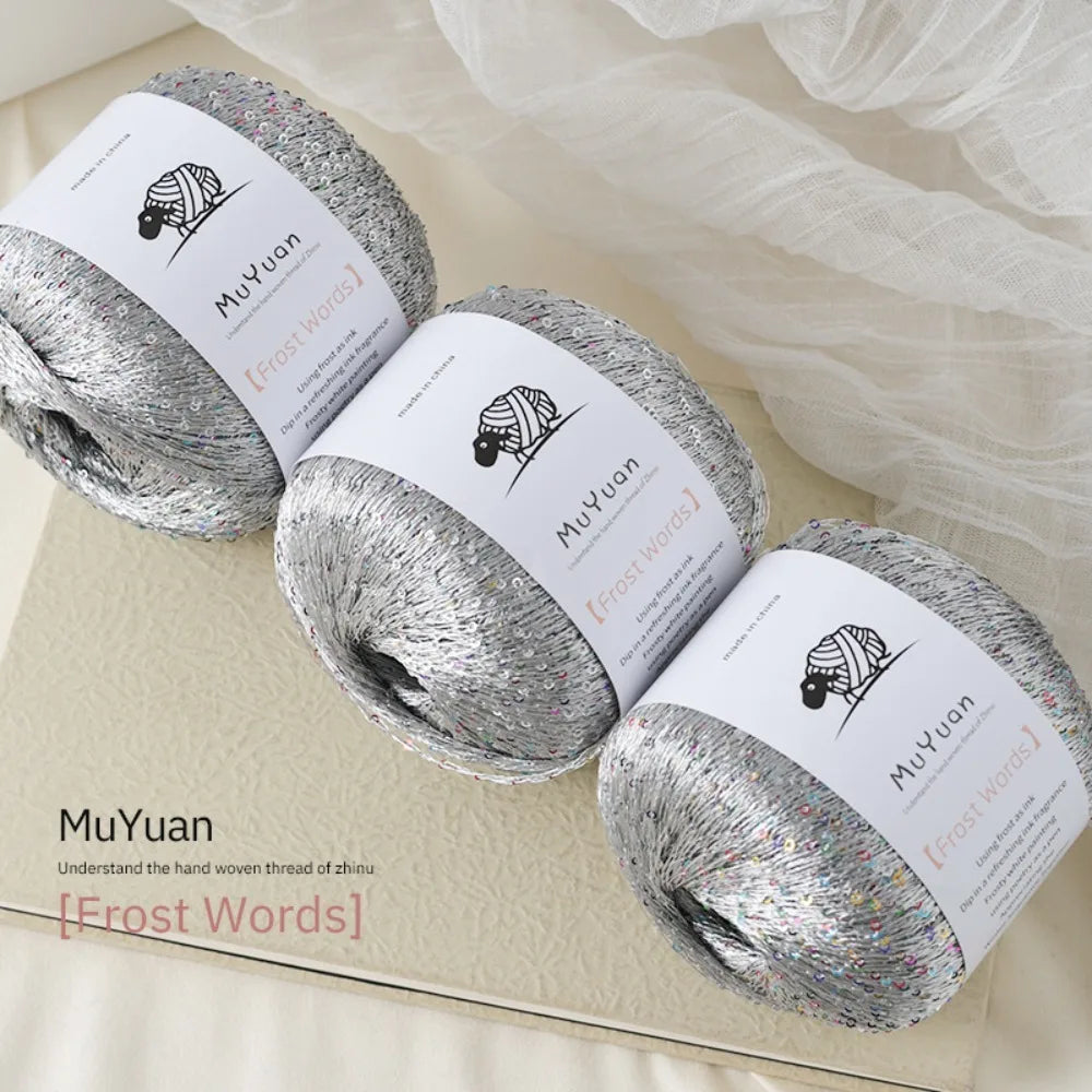 Nylon Sequin Crochet Thread 50g – DIY Woven Craft Yarn