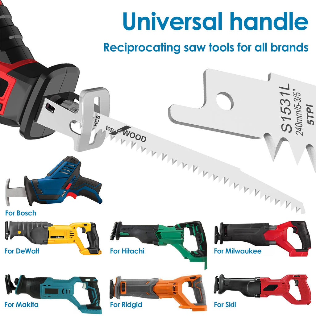 12Pcs Reciprocating Saw Blades 6 & 9 Inch High Carbon Steel Set Reciprocating Saw Blades Nixie
