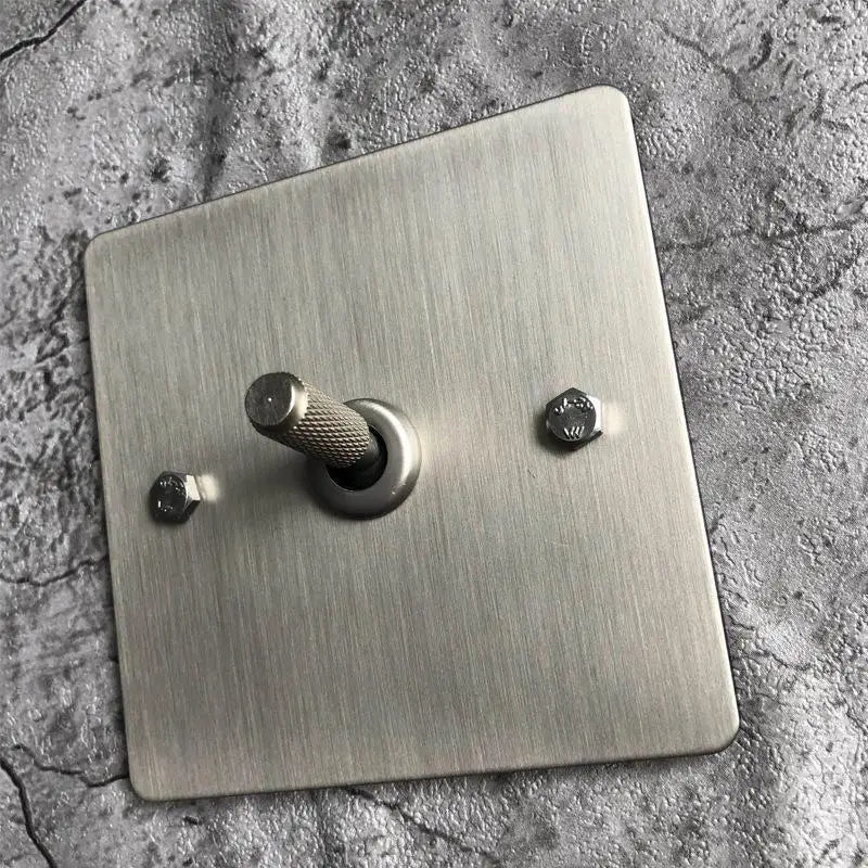 Industrial Knurled Toggle Wall Switch 1-4 Gang Stainless Steel Retro Toggle Wall Switch Nixie A1