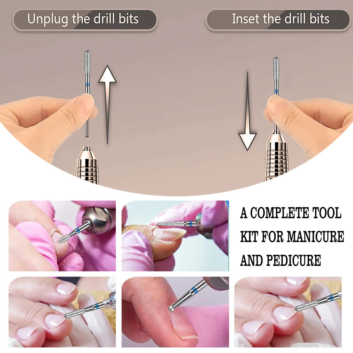 Tungsten Carbide Nail Drill Bit Set – Cuticle & Polishing Nail Drill Bit Set Nixie