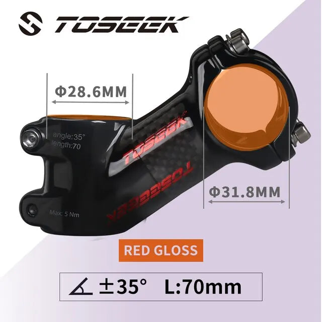 TOSEEK Carbon Alloy MTB Handlebar Stem 31.8mm Ultralight