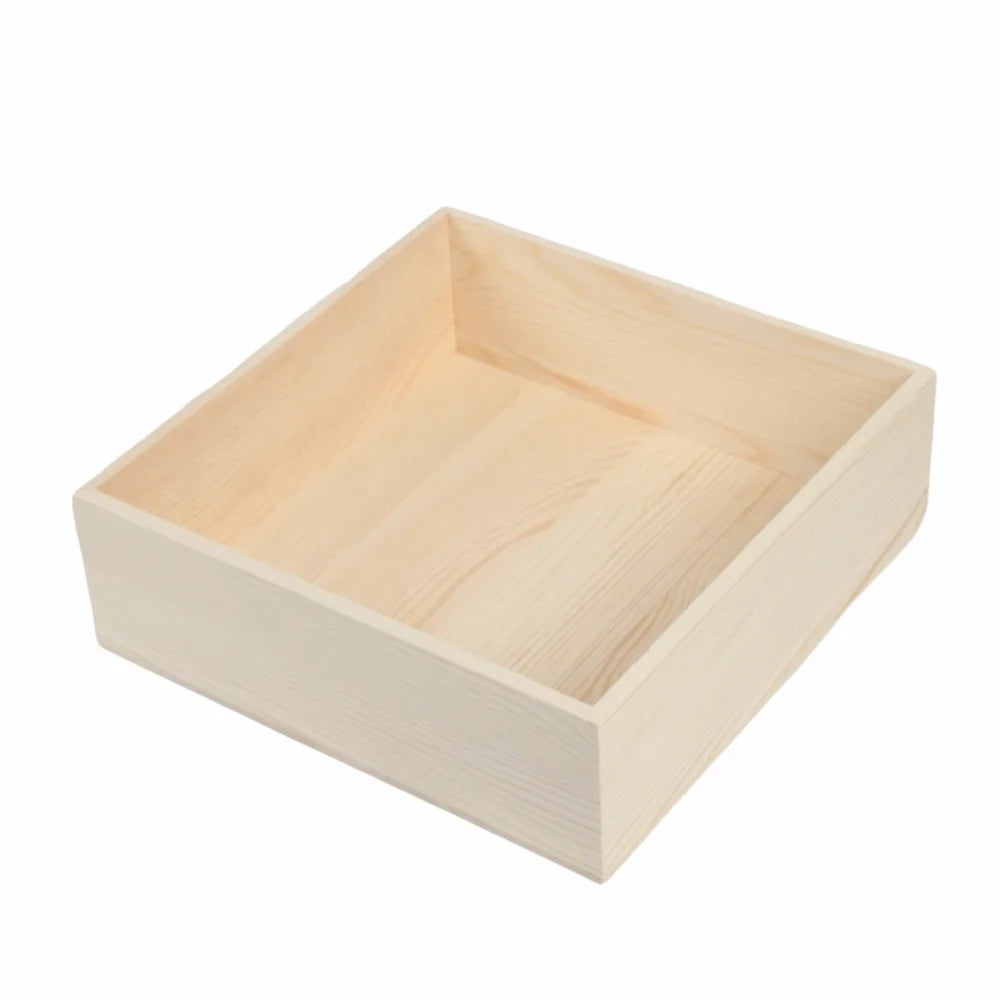 Portable Square Wooden Storage Box – DIY Paintable Organizer