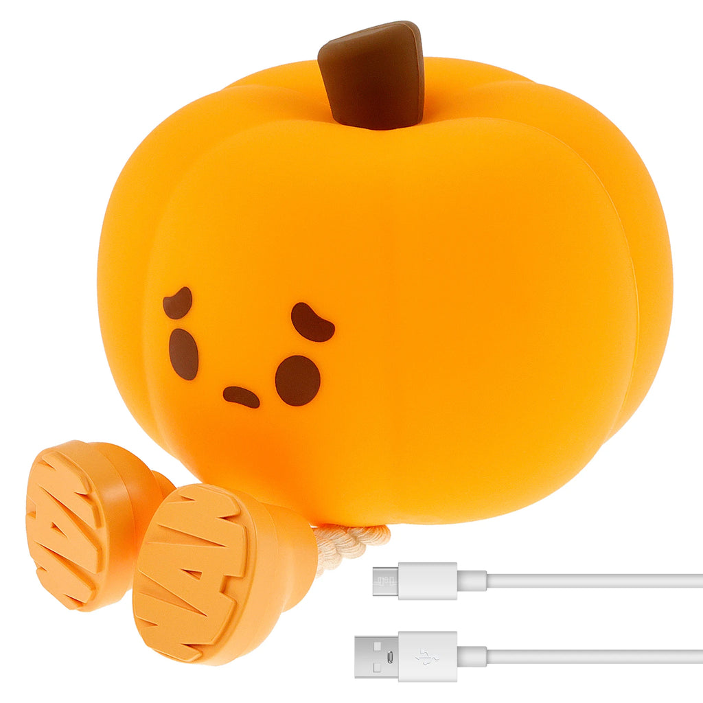 Pumpkin Silicone Night Light & Phone Stand – 3-in-1 LED Silicone Night Light Nixie Style 1