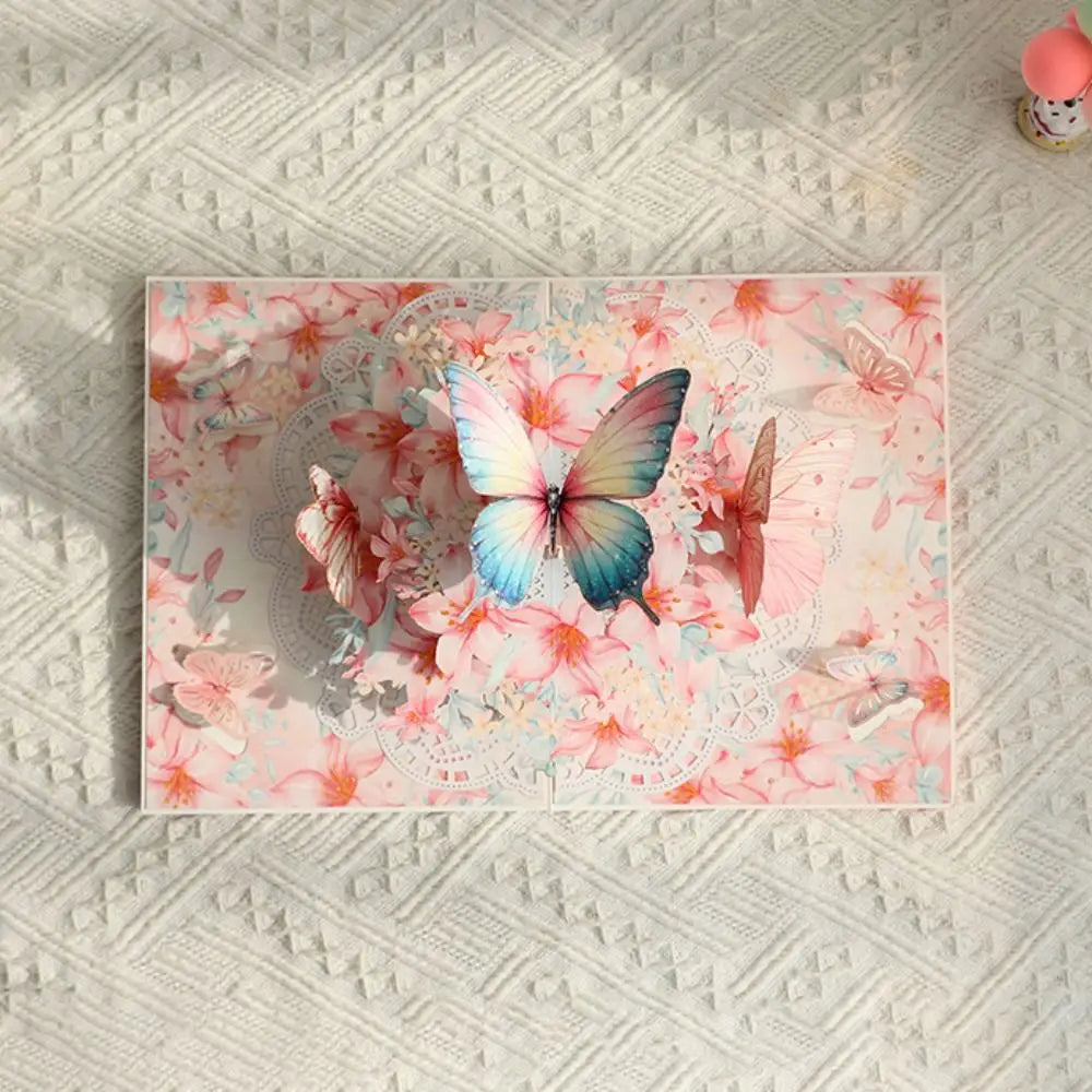 3D Pop-Up Butterfly Flower Birthday Card with Envelope Pop-Up Greeting Card Nixie