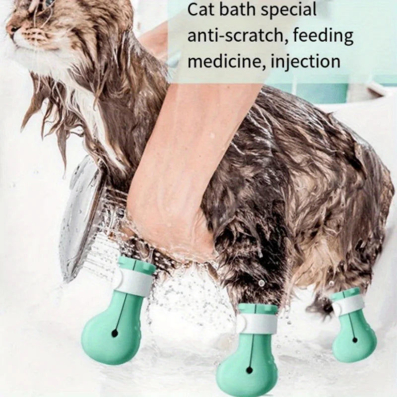 Cat Nail Caps – Soft Paw Covers for Scratch Protection Cat Nail Caps Nixie 4 Cat Foot Covers