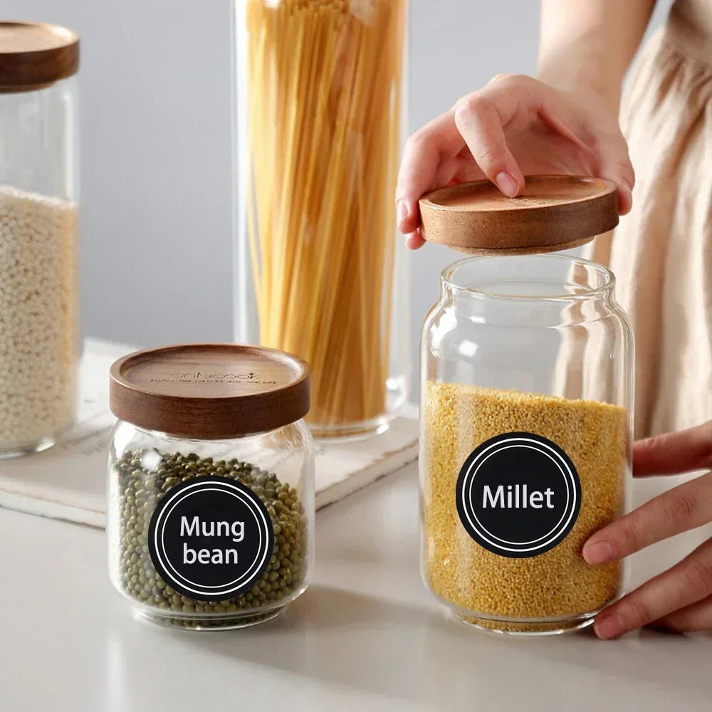 Round Blackboard Spice Labels – Reusable Waterproof Stickers 60pk Spice Jar Labels Nixie