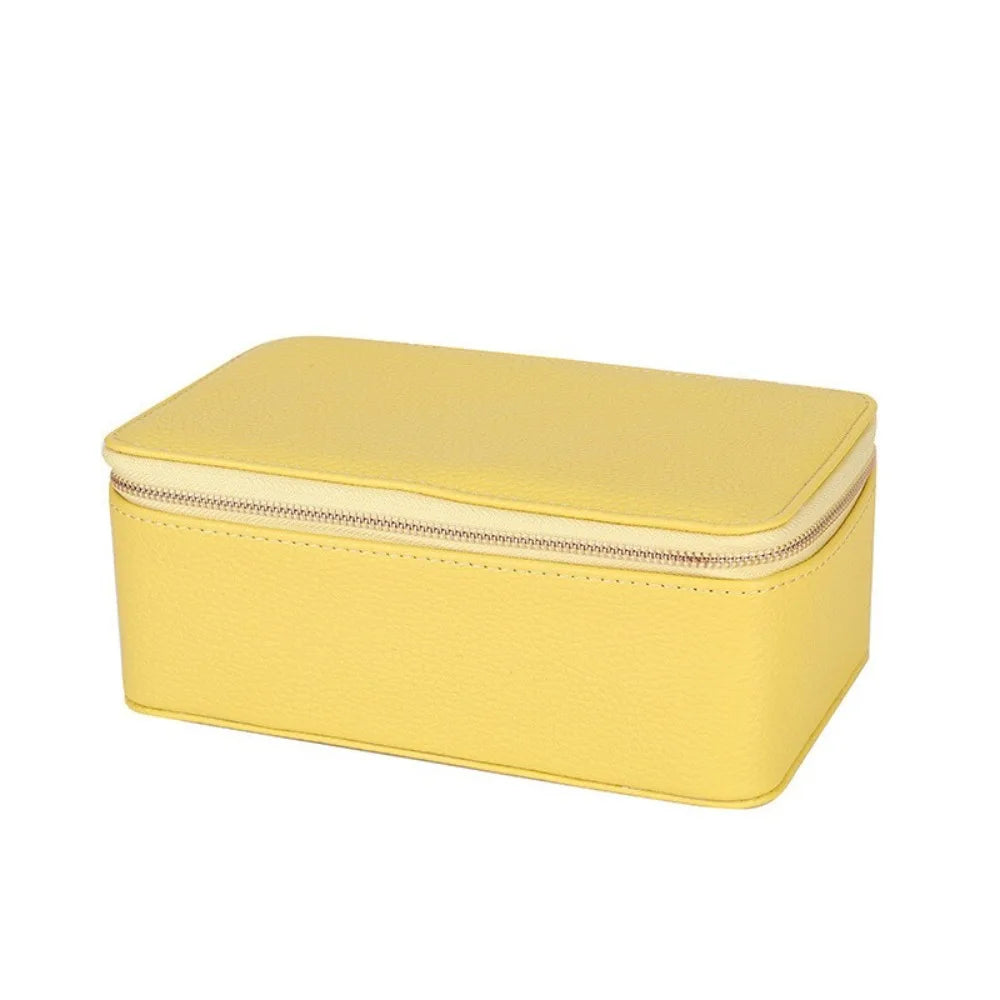 Portable PU Leather Travel Jewelry Box with 6/12 Velvet Pouches Travel Jewelry Box Nixie