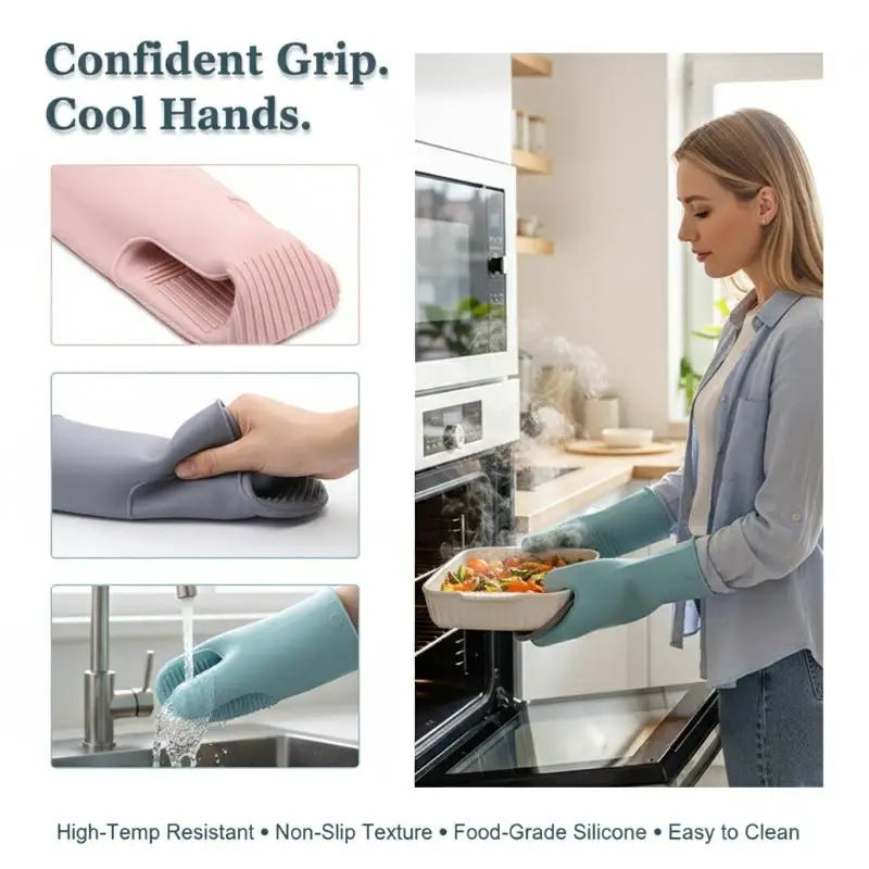Food-Grade Silicone Oven Glove – Heat-Resistant to 220°C