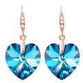 Blue Crystal Heart Dangle Earrings – Zinc Alloy Fashion Jewelry Dangle Earrings Nixie EH-315