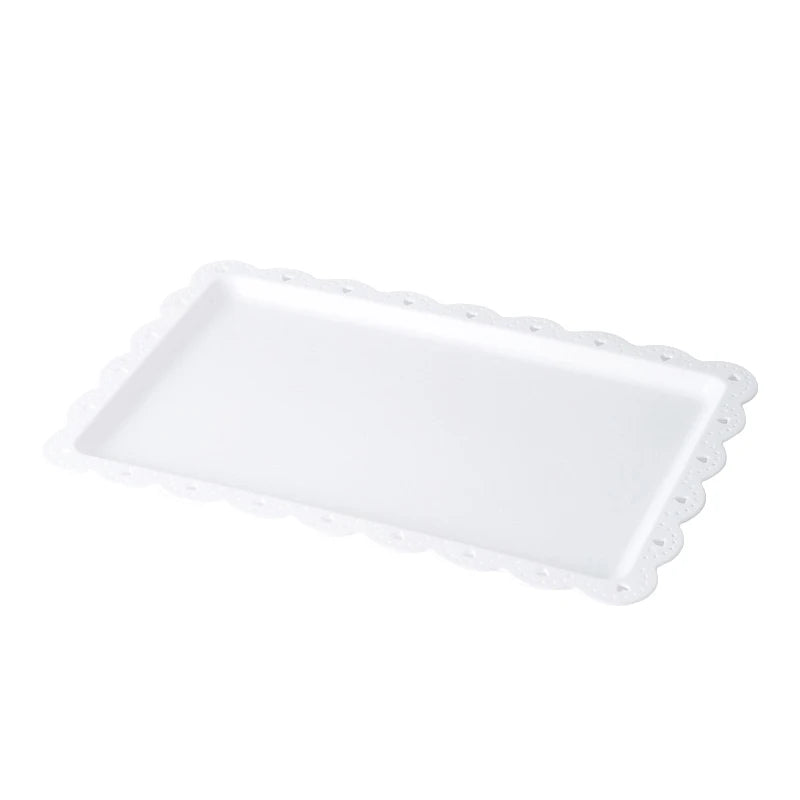 Elegant Plastic Cake Display Tray for Wedding & Party Events Cake Display Tray Nixie White