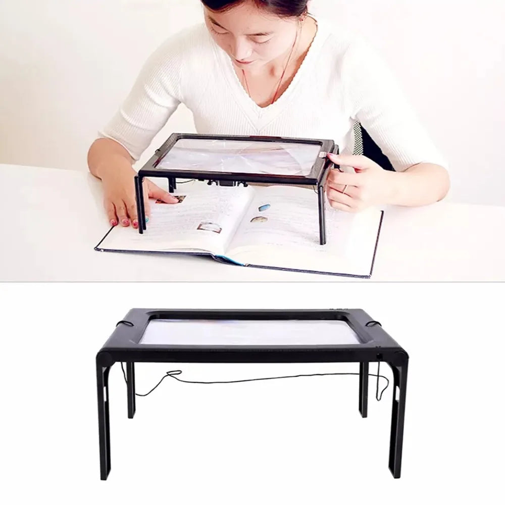 4X LED Full-Page Reading Magnifier with Light for Seniors LED Reading Magnifier Nixie