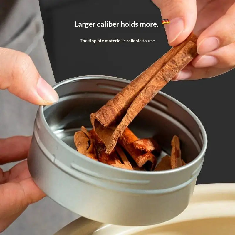 Magnetic Round Tin Spice Storage Box with Transparent Lid Spice Storage Tin Nixie