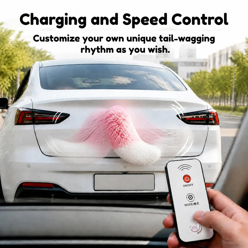 Remote Control Electric Wagging Fox Tail Car Decoration Car Tail Decoration Nixie