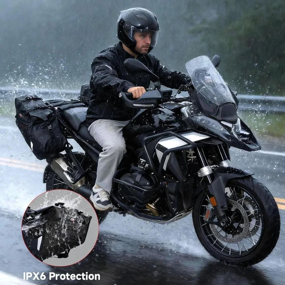 KEMITOUR 30L Waterproof Motorcycle Saddlebags PVC Soft Panniers Motorcycle Saddlebags Nixie