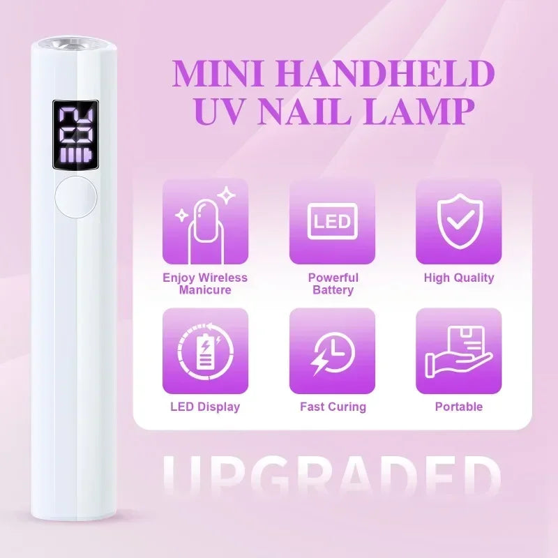 Nixie Portable UV Nail Lamp Cordless LED Gel Curing Light USB UV Gel Nail Lamp Nixie