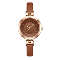REBIRTH Women's Fashion Quartz Watch – Leather Band & Niche Style Women's Quartz Watch Nixie Coffee