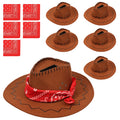 6-Piece Western Cowboy Hat Vase & Bandana Party Decor Set Party Table Centerpiece Nixie Style A