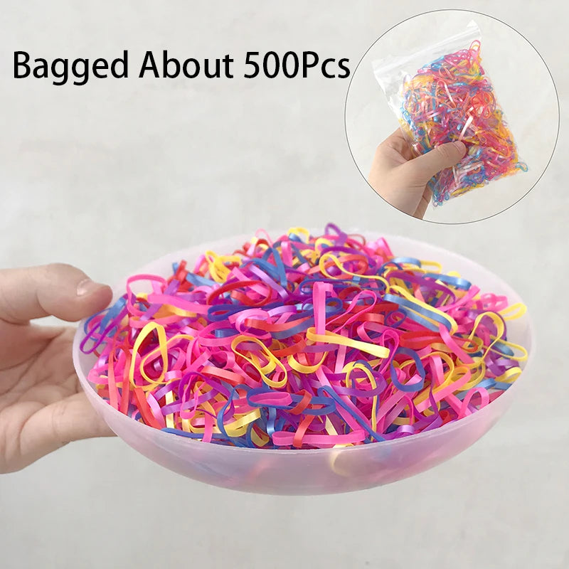 500pc Colorful Elastic Hair Bands Ponytail Holders for Women Elastic Hair Bands Nixie 4