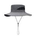 Wide Brim UV Bucket Hat – Breathable Mesh Sun Hat Unisex Wide Brim Sun Hat Nixie Dark Grey